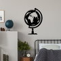 Wallity World Map 3 Escultura de pared de metal negra